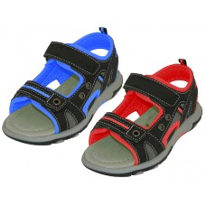 S3700-B - Wholesale Boys' "EasyUSA" Velcro Strap Sandals ( *Asst. Black/Royal And Black/Red )
